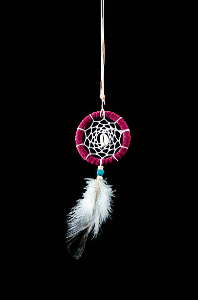 istock Beautiful dream catcher on black background 487785659