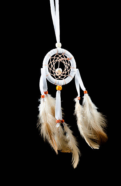 istock Beautiful dream catcher on black background 487785677
