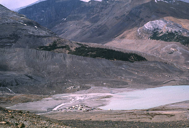 Athabaska Glacier and Ice Field in Retreat Alberta Canada