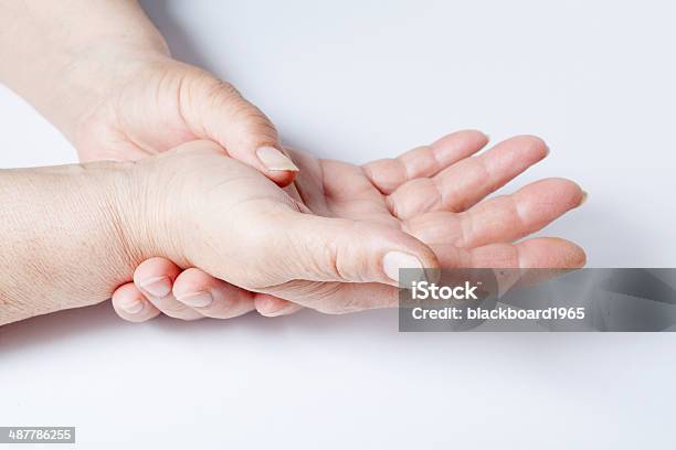 Woman Hands Over A White Background Stock Photo - Download Image Now - Adult, Arthritis, Cartilage