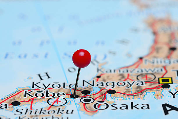 istock Kobe pinned on a map of Asia 487786660