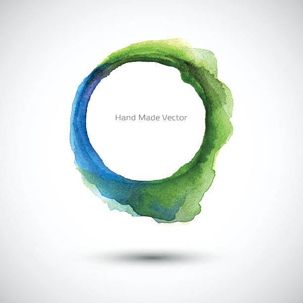 Watercolor Green Blue Watercolor abstract background. Hand drawn. Abstract shape. Abstract element. Abstract colorful blot. Vector handmade. Watercolor frame. watercolor nature stock illustrations