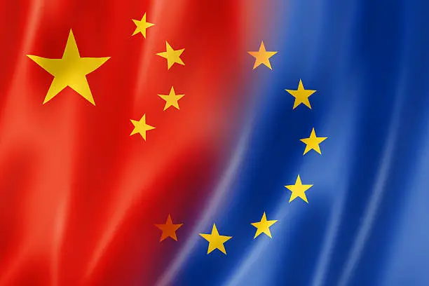 Photo of China and Europe flag