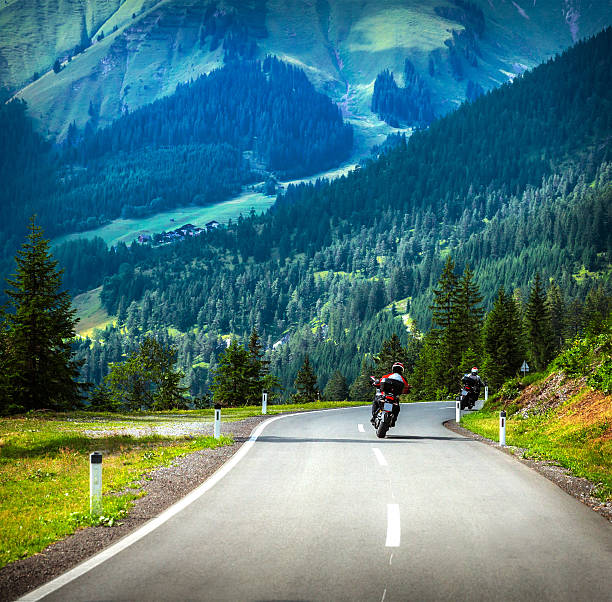 istock Group of bikers in mountains 487794860