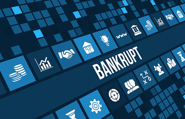 istock Bankruptcy concept image with business icons and copyspace. 487795380