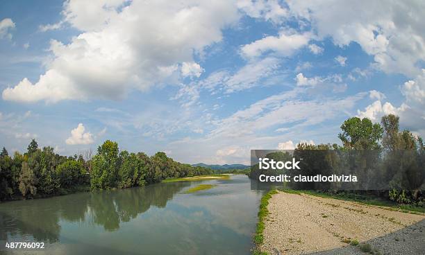 River Po In Settimo Torinese Stock Photo - Download Image Now - 2015, Blue, Europe