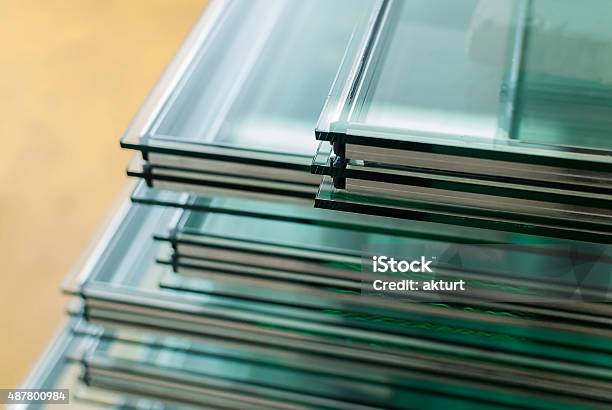 Sheets Of Tempered Window Glass Stock Photo - Download Image Now - Glass - Material, Insulation, Bulletproof Glass
