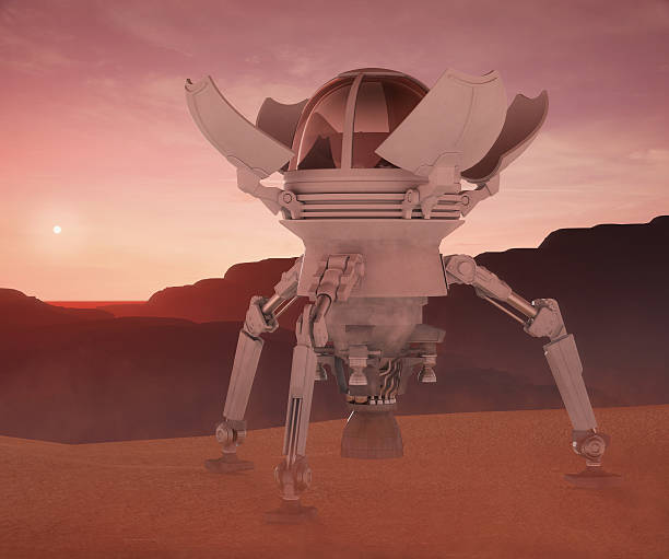 lander on Mars stock photo