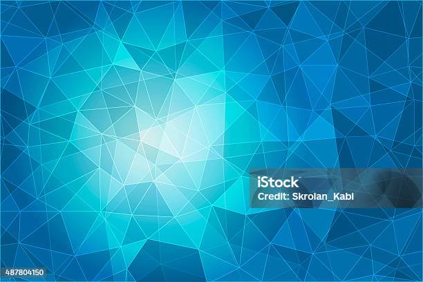 Abstract Geometric Blue Background With Triangular Polygons Stock Illustration - Download Image Now
