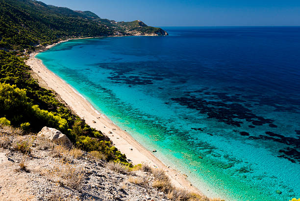 istock Crystal clear water paradise on Pefkoulia beach Lefkada 487804178