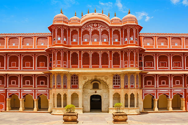 palácio de jaipur índia chandra mahal palácio na cidade - jaipur city palace imagens e fotografias de stock
