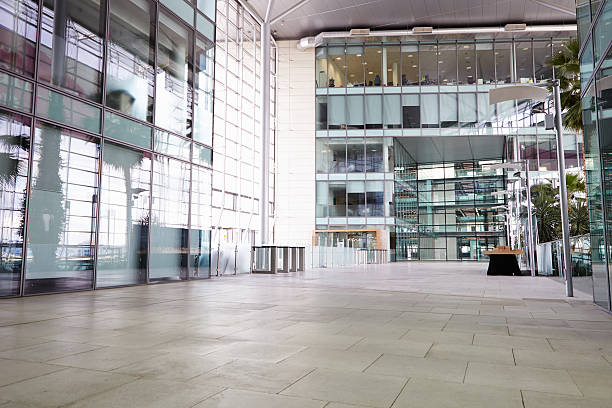 istock Empty corridor of a large corporate business 487805306