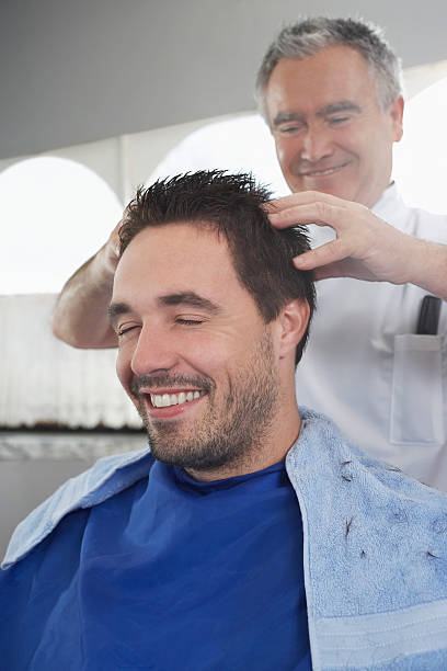istock Man Getting A Head Massage From Hairdresser 487805481