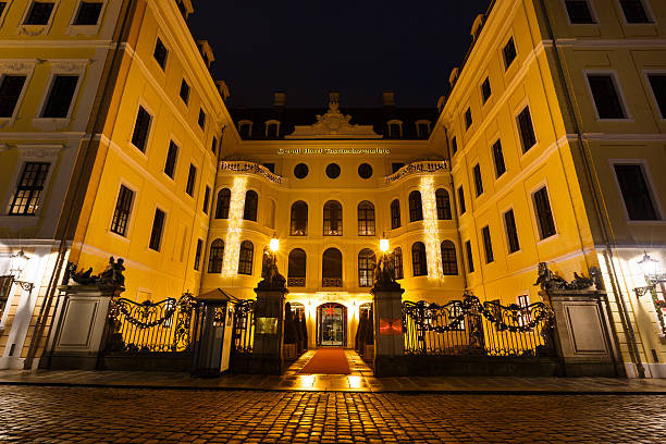 Dresden, Germany, January 05 2015: View of the Grand Hotel Taschenbergpalais at night time