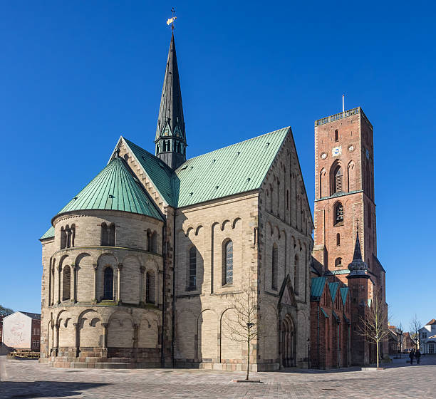 Cathedral in Ribe, Denmark Ribe Cathedral (Church of our Lady). The cathedral was begun between 1150 and 1175 and completed between 1225 and 1250. ribe town photos stock pictures, royalty-free photos & images