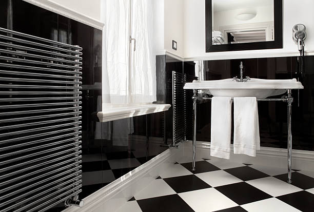 istock Bathroom black and white color 487808173