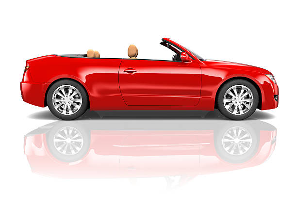 Red Sedan Convertible Red Sedan Convertible***NOTE TO INSPECTOR**These cars are our own 3D generic designs. They do not infringe on any copyrighted designs.*** convertible stock pictures, royalty-free photos & images