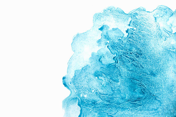 istock Blank Abstract light blue watercolor background isolated on white 487808800
