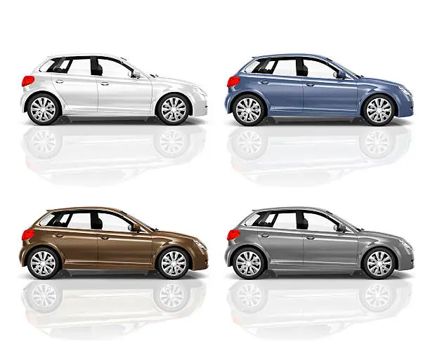 Set of 3D Hatchback Car.***NOTE TO INSPECTOR**These cars are our own 3D generic designs. They do not infringe on any copyrighted designs.***