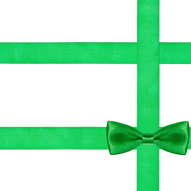 istock one big green bow knot on three silk ribbons 487809934