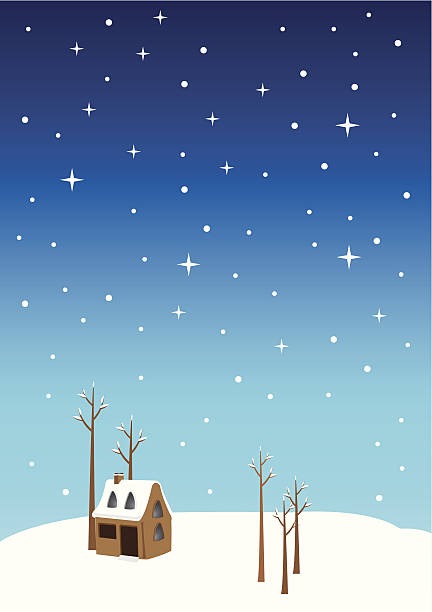 cichy nocy wigilia bożego narodzenia ilustracja wektorowa - silent night illustrations stock illustrations