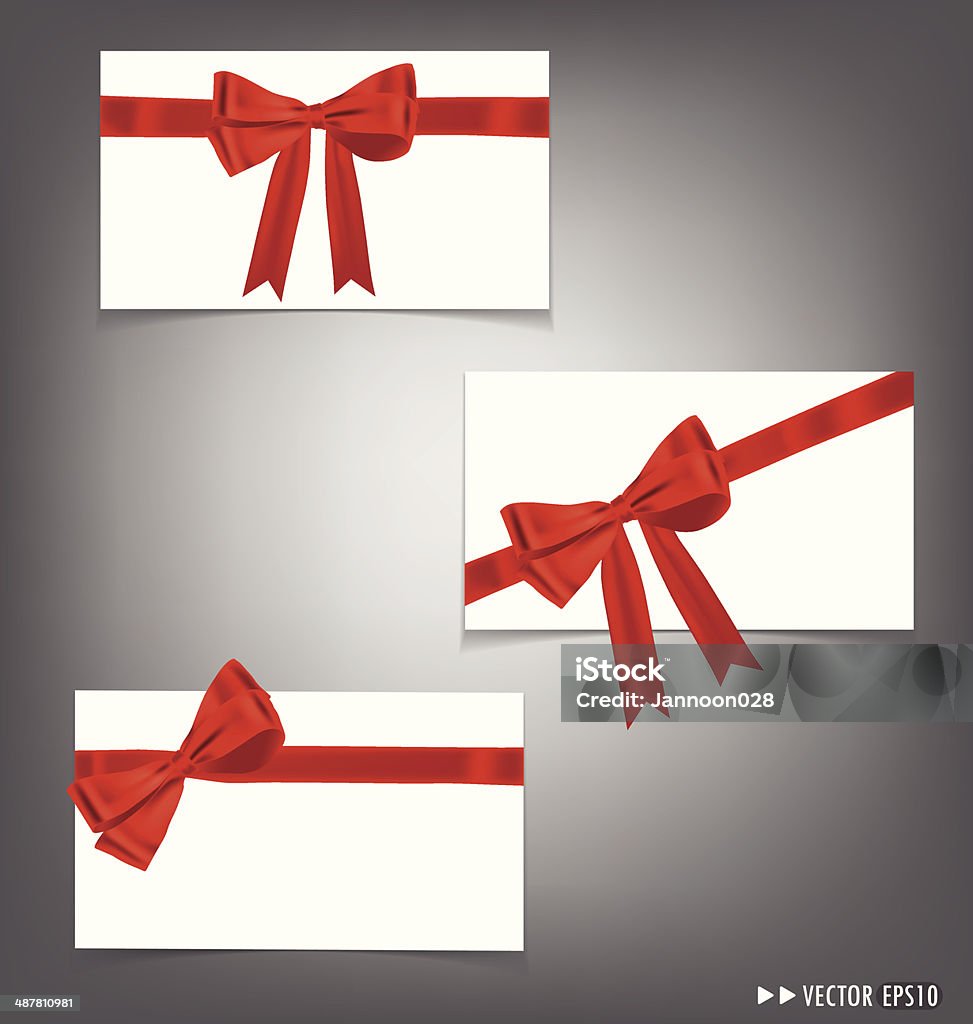 Card With Cartoon Ribbon Card With Red Ribbons Bows Vector Illustration Stock Illustration ...