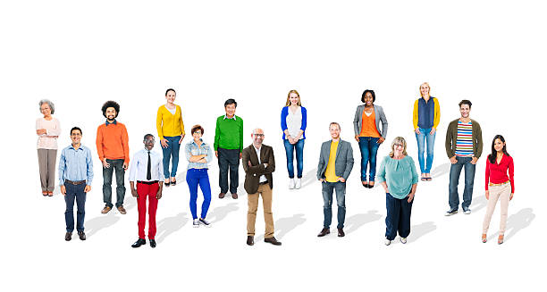 multiethnic 多様なグループのカラフルな人々 - color mix ストックフォトと画像