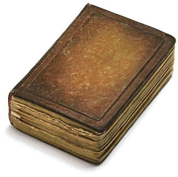 istock Old book cover brown paper, weathered ancient pages 487811893