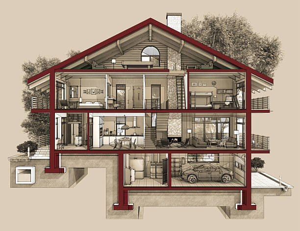 istock 3d section of a country house 487814828