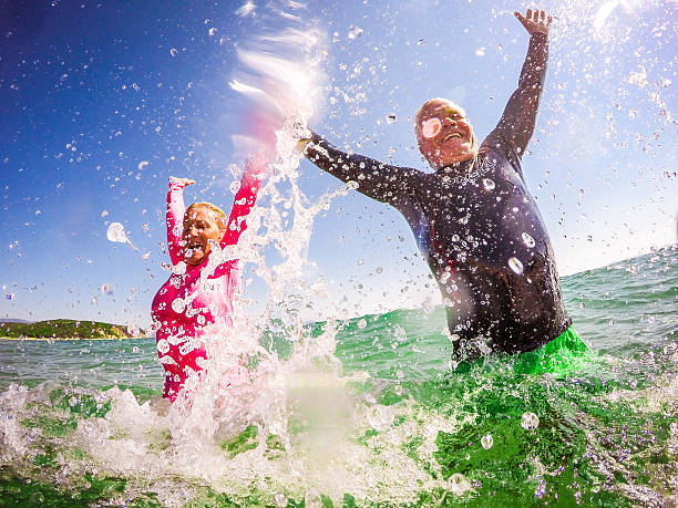 istock Active seniors bathing in the sea 487815232