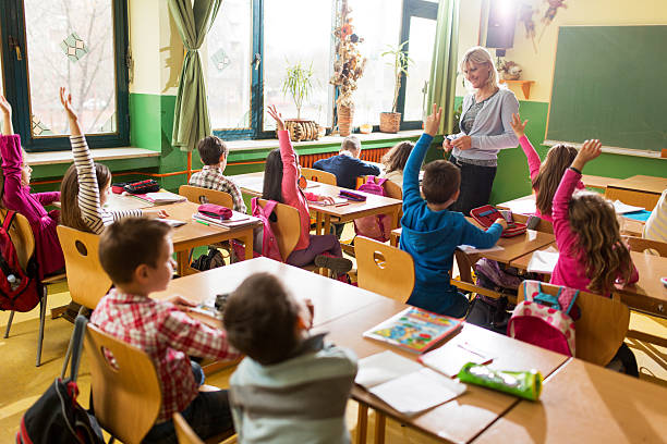 istock Almost everyone knows the answer to teacher's question. 487816262