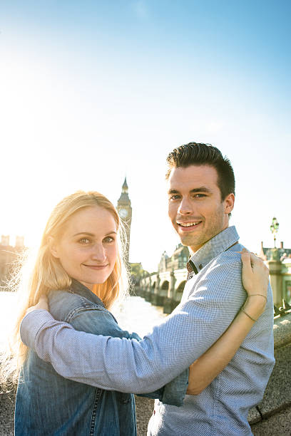 istock Couple flirting at Big ben in London 487825408
