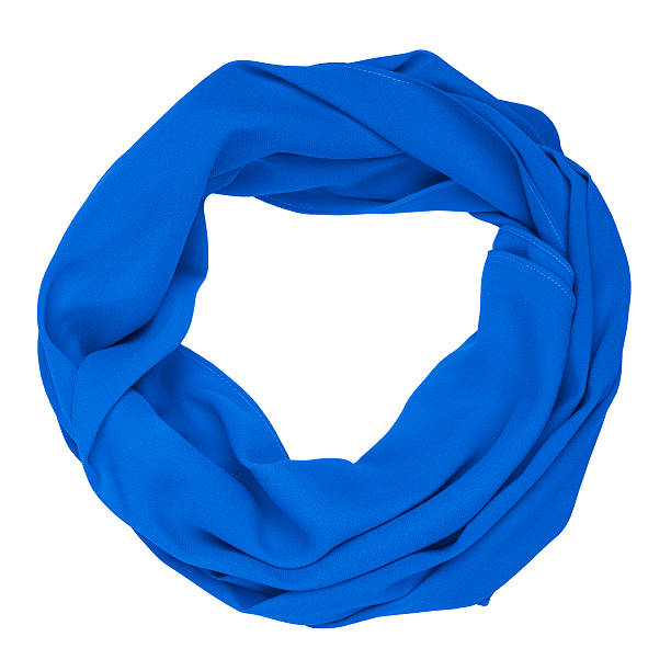 istock Silk scarf. Blue silk scarf isolated on white background 487826022