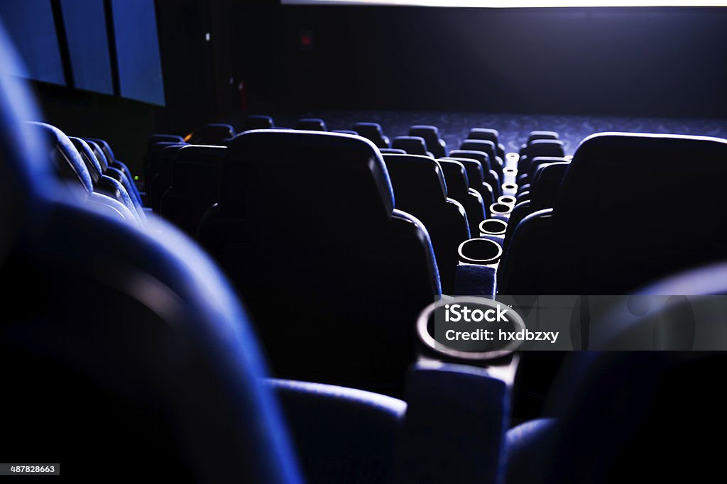 dark movie theatre Dark movie theatre interior. Movie Theater Stock Photo