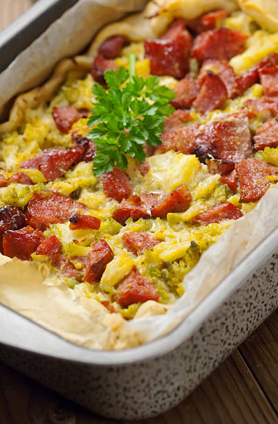 istock Sausage and cauliflower cake 487829919