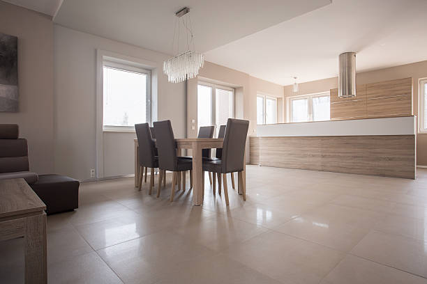 istock Spacious living room with fireplace 487830296