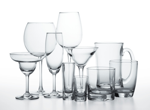 various type of glasses for alcoholic drinks