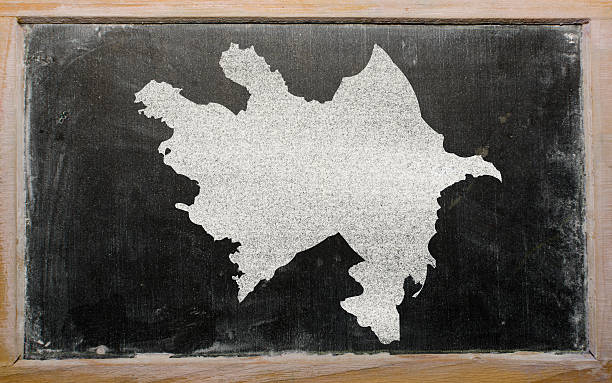 istock outline map of azerbaijan on blackboard 487831117