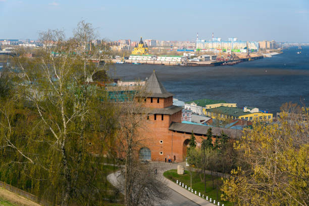 istock Wall and tower of Nizhny Novgorod Kremlin 487831374