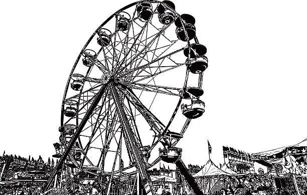 Vector illustration of Ferris Wheel at State Fair