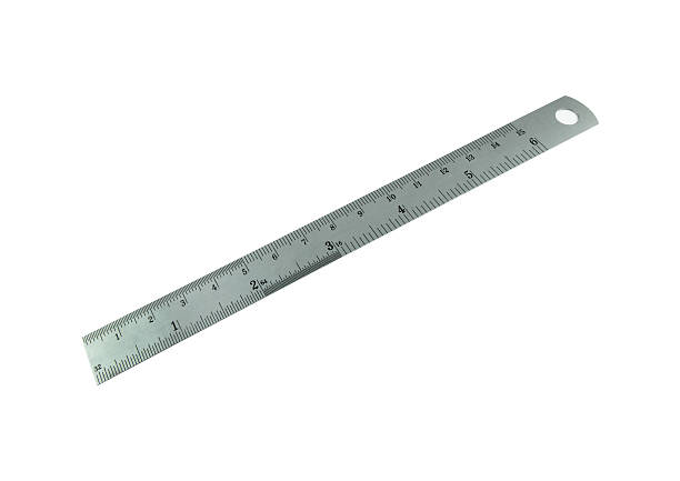 istock Metal ruler isolated on white background 487832789