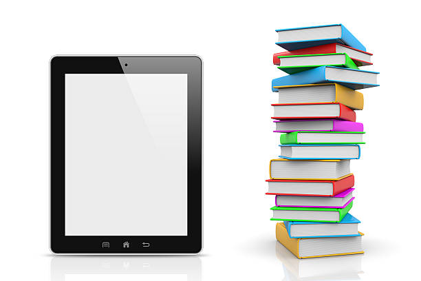 istock Tablet Pc Compared to a Pile of Books 487833465