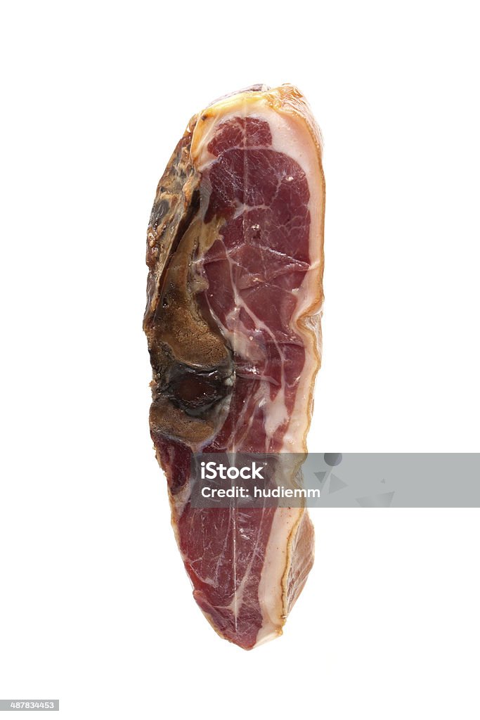 Pancetta isolato su sfondo bianco - Foto stock royalty-free di Alimentazione non salutare