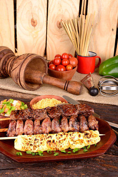 istock Beef, Mozzarella and Chicken Hearts Kebabs 487835248