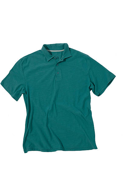 istock Green t-shirt isolated on white 487836480