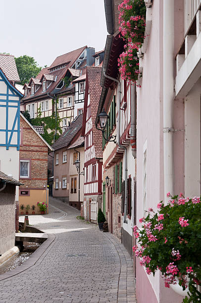 Antiga rua na Alemanha - fotografia de stock