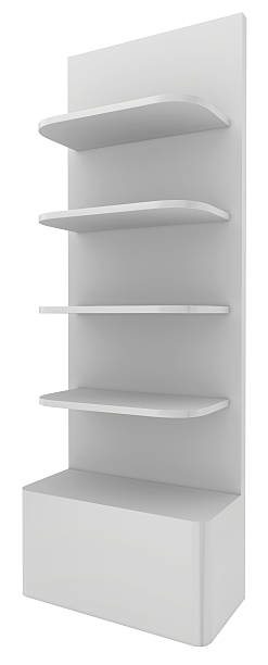istock Displays with shelves isolated on white background 487840380