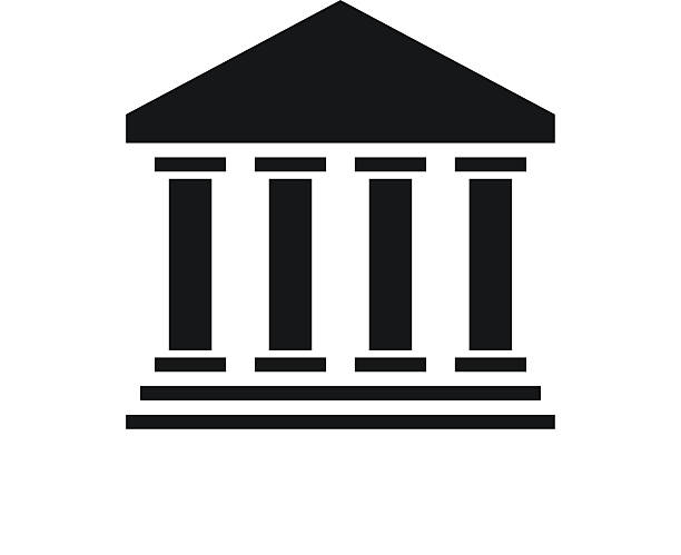 Bank icon on a white background. Illustration includes a black, Bank icon on a white background. banking clipart stock illustrations