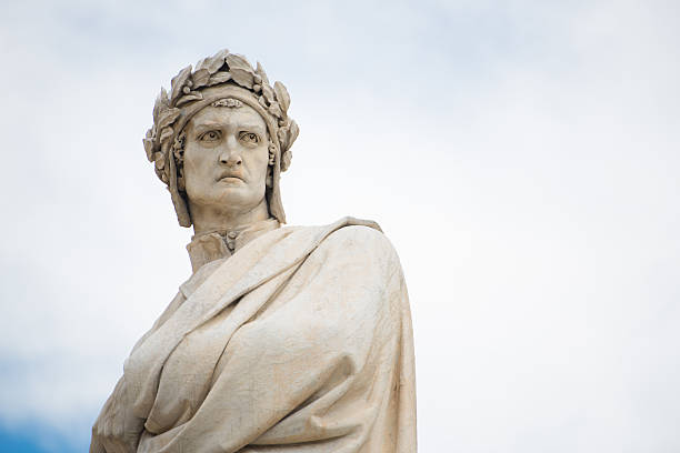 ダンテの像 alighieri イタリア、フィレンツェで - renaissance statue italy florence italy ストックフォトと画像