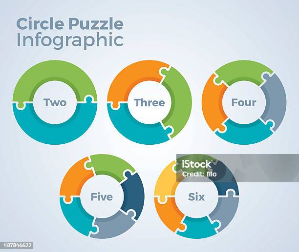 Circle Puzzle Infographic Stock Illustration - Download Image Now - Jigsaw Piece, Infographic, Puzzle